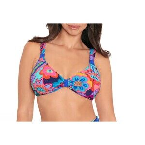 Skinny Dippers Tapestry Soomi Tab Front Bralette Swim Top Size Large MSRP $90